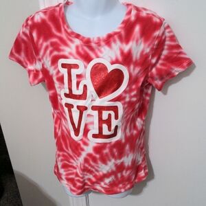 Girl Red Tie-Dye Love Graphic Tee